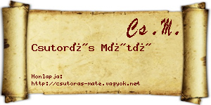 Csutorás Máté névjegykártya