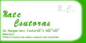 mate csutoras business card